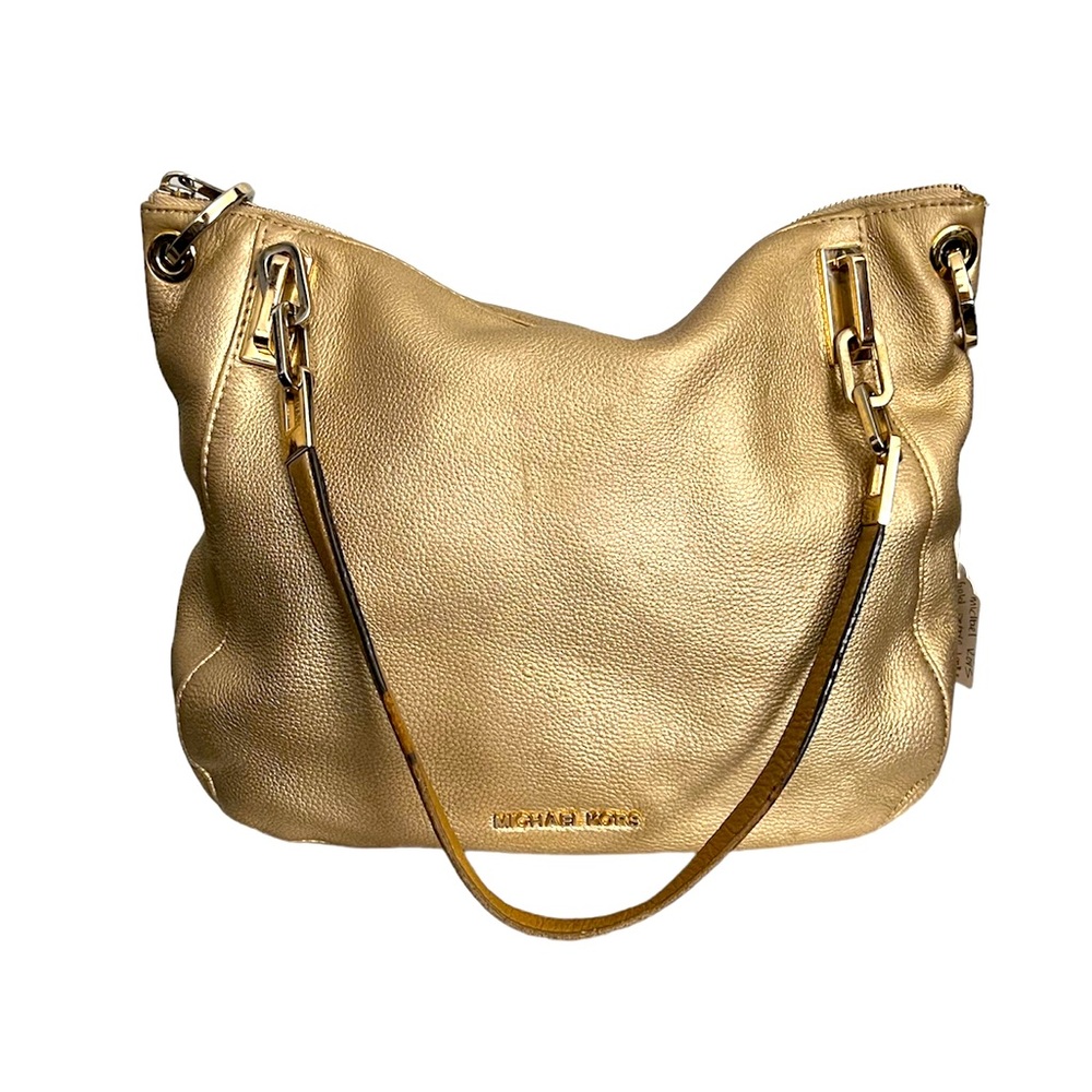 Michael Kors Gold Pebble Leather Shoulder Bag